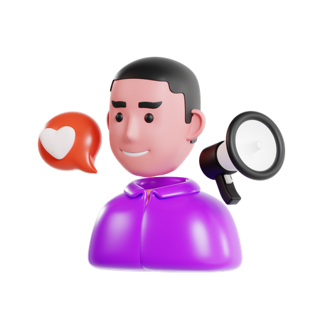 Männlicher Influencer  3D Icon