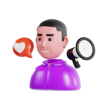 Männlicher Influencer  3D Icon