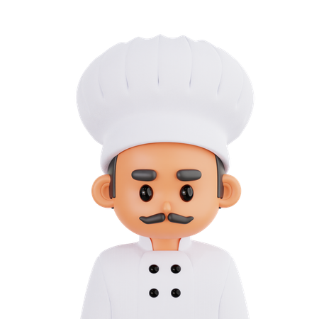 Männlicher Koch in Uniform  3D Illustration