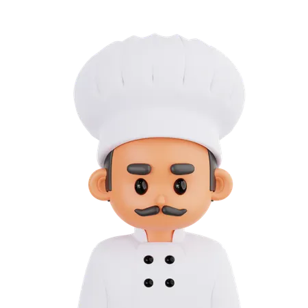 Männlicher Koch in Uniform  3D Illustration