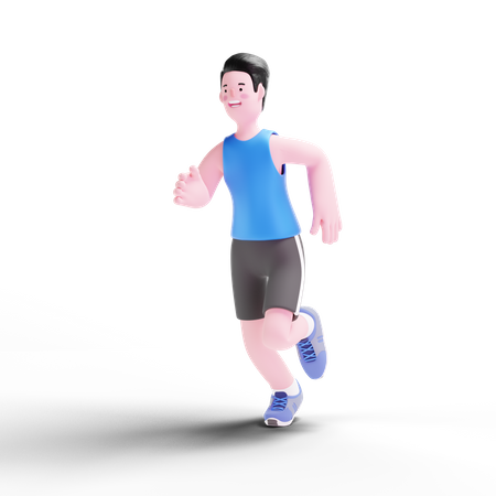 Männlicher Läufer beim Laufen  3D Illustration
