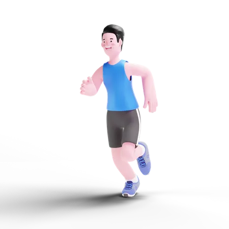 Männlicher Läufer beim Laufen  3D Illustration