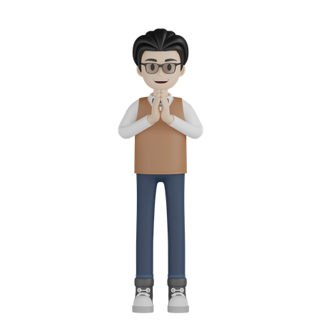 Männlicher lehrer steht  3D Icon