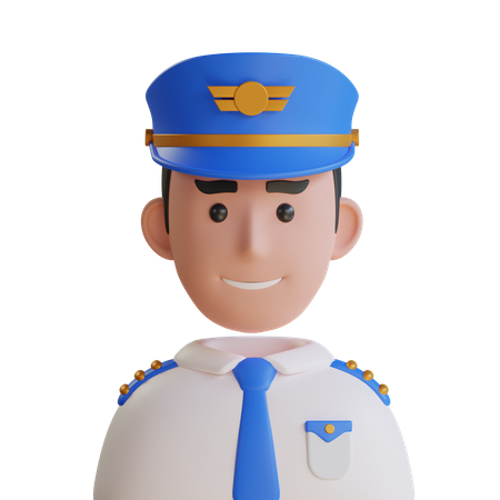 Männlicher Pilot  3D Icon