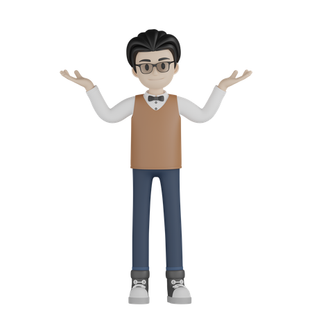 Männlicher professor der erklärt  3D Illustration