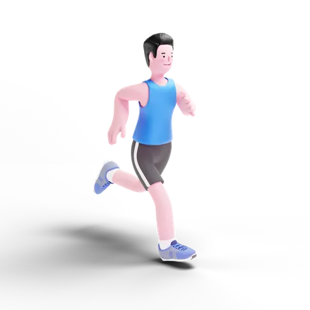 Männlicher Sprinter beim Laufen  3D Illustration