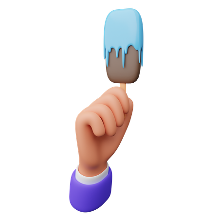 Mano sosteniendo un palito de helado  3D Icon