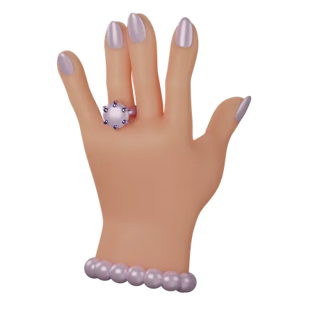 Mano con anillo  3D Icon