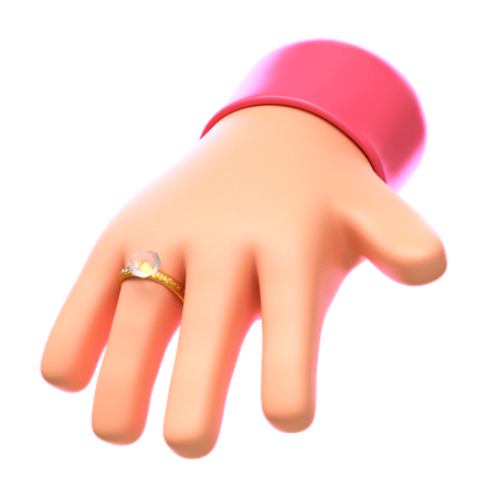 Mano con anillo  3D Icon