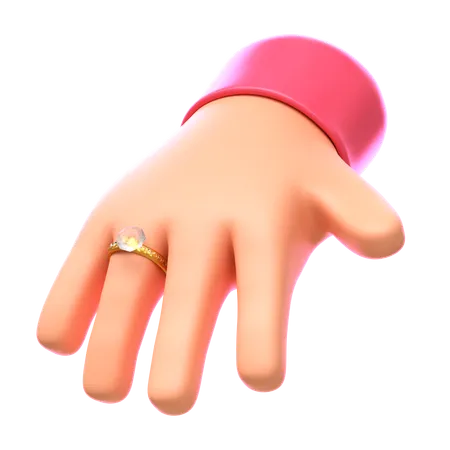 Mano con anillo  3D Icon