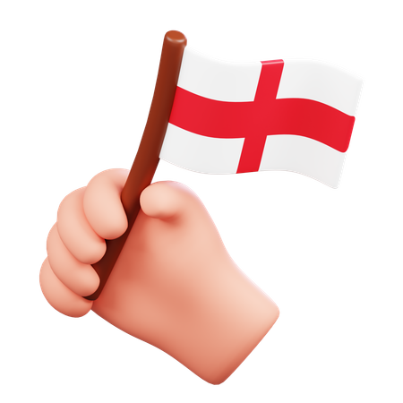 Mano con bandera de Inglaterra  3D Icon