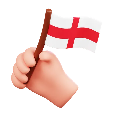 Mano con bandera de Inglaterra  3D Icon