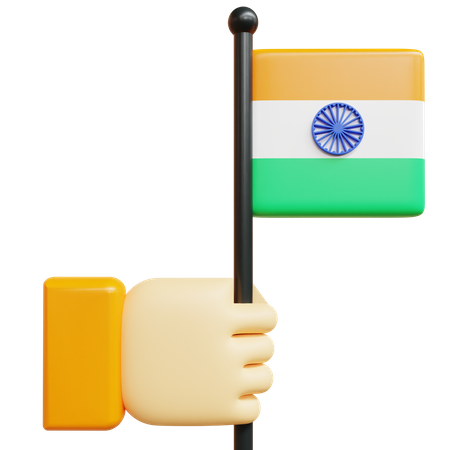 Mano con la bandera de la india  3D Icon