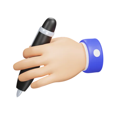 Mano con pluma  3D Icon