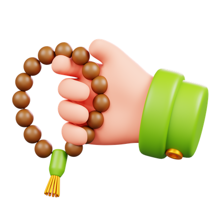 Mano con cuentas de oración  3D Icon