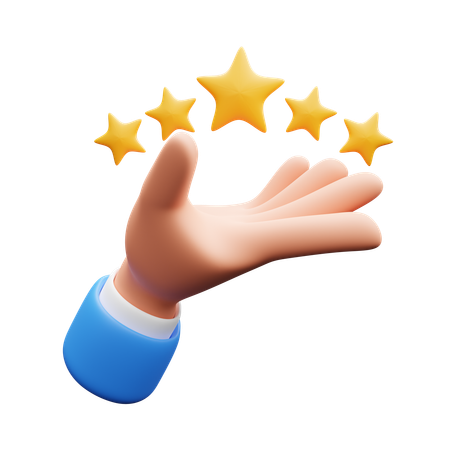 Mano con estrella  3D Icon