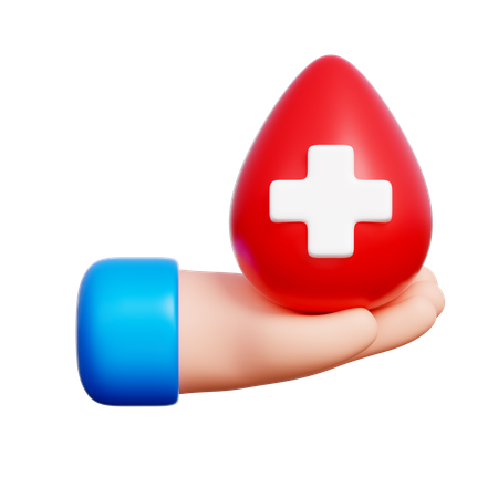 Mano con gota de sangre  3D Icon