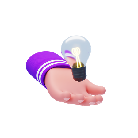 Mano con lampada  3D Icon