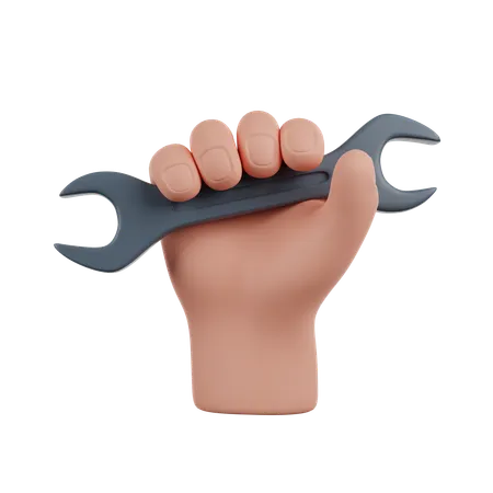 Mano con llave  3D Icon