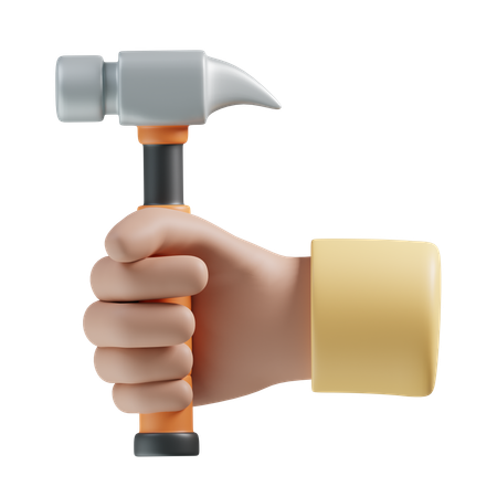 Mano con martillo  3D Icon