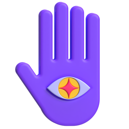 Mano con ojo  3D Icon