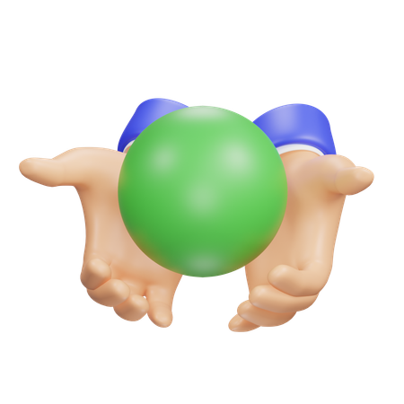 Mano con pelota  3D Icon