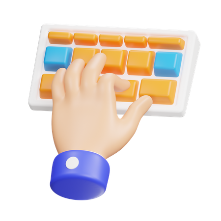 Mano con teclado  3D Icon