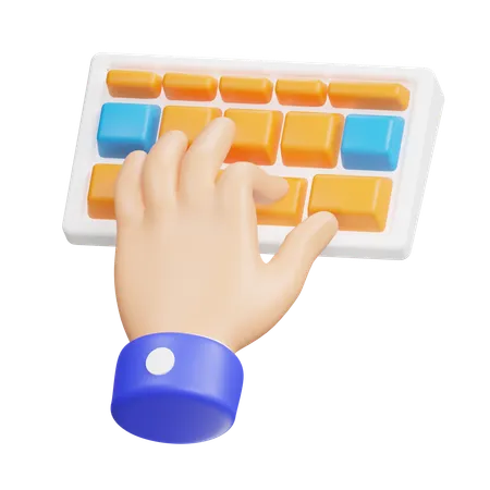 Mano con teclado  3D Icon