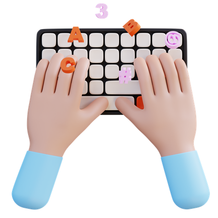 Mano con teclado  3D Icon