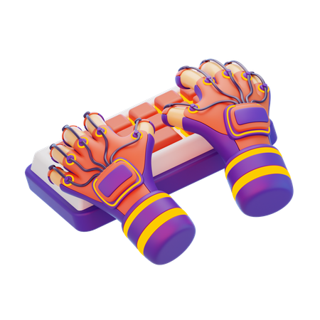 Mano con teclado futurista  3D Icon