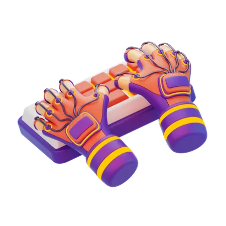 Mano con teclado futurista  3D Icon