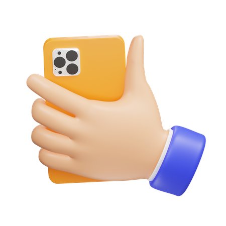 Mano con telefono  3D Icon