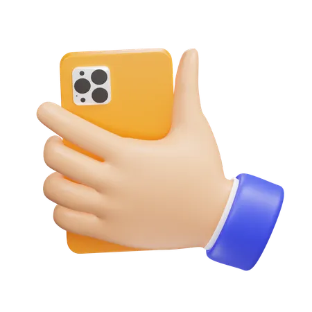 Mano con telefono  3D Icon