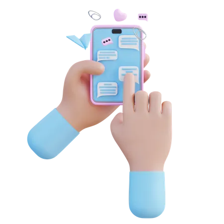 Mano con telefono  3D Icon