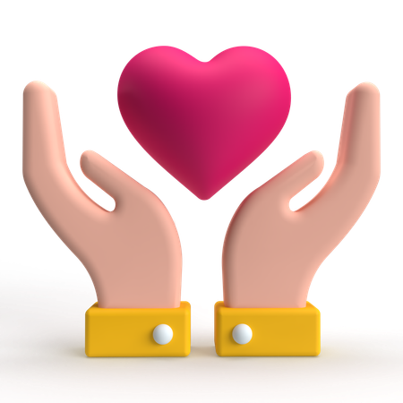 Mano corazon  3D Icon