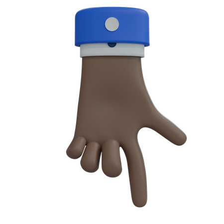 Mano de hombre de negocios apuntando hacia abajo con el pulgar, mano marrón  3D Icon