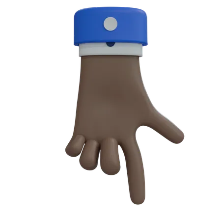 Mano de hombre de negocios apuntando hacia abajo con el pulgar, mano marrón  3D Icon