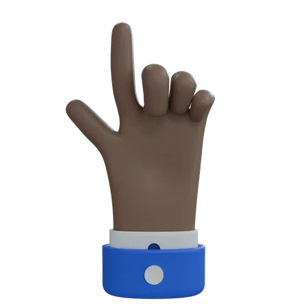 Mano de hombre de negocios apuntando hacia arriba con el pulgar, mano marrón  3D Icon