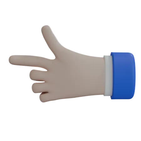 Mano de hombre de negocios apuntando hacia la izquierda con el pulgar, mano blanca  3D Icon