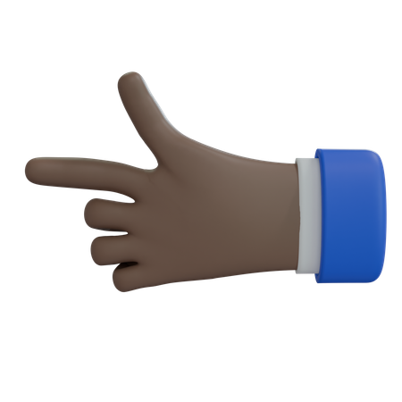 Mano de hombre de negocios apuntando hacia la izquierda con el pulgar, mano marrón  3D Icon