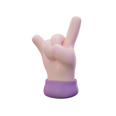 Gesto de mano de mano de metal  3D Icon