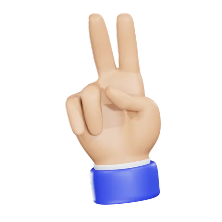 Mano de paz  3D Icon