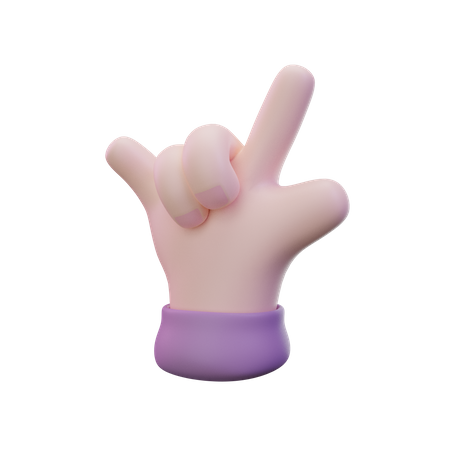 Gesto de la mano de la mano de roca  3D Icon