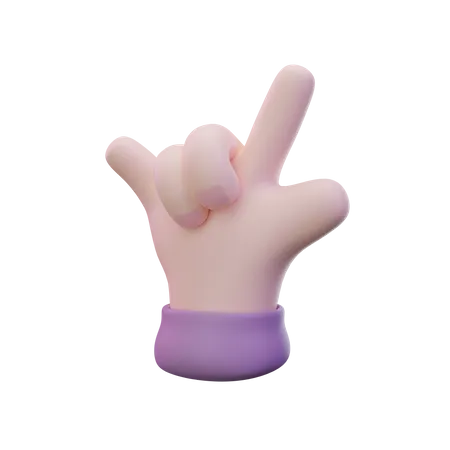 Gesto de la mano de la mano de roca  3D Icon