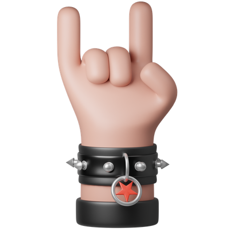 Mano de rock and roll  3D Icon