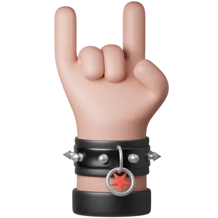 Mano de rock and roll  3D Icon