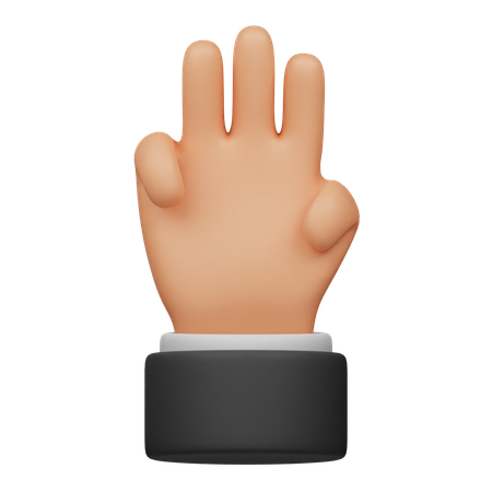 Mano de tres dedos  3D Icon