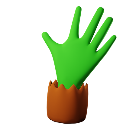 Mano de zombi  3D Icon