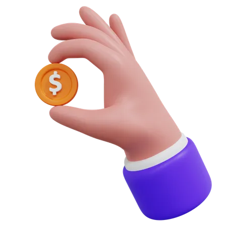 Mano dinero dólar  3D Icon