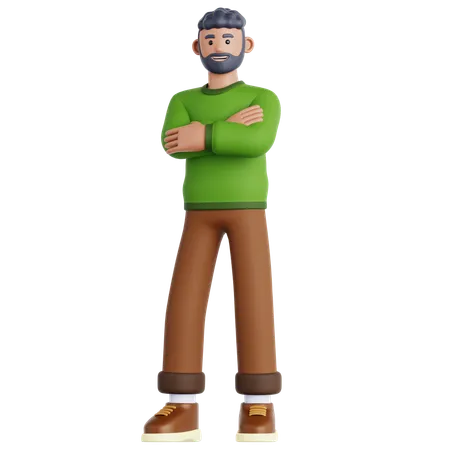 Mano doblada del hombre  3D Illustration